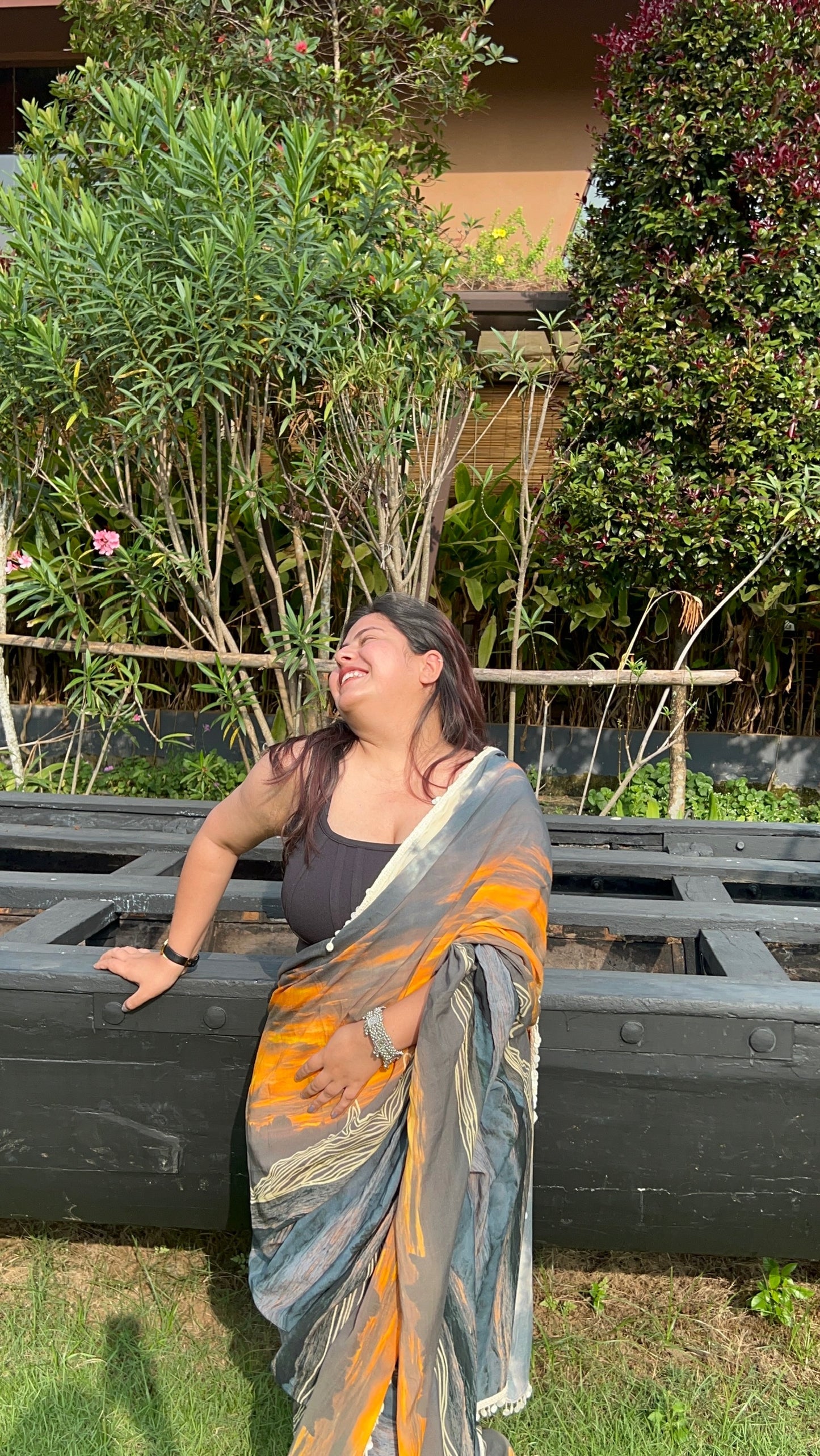 Sunset Georgette Shell Saree