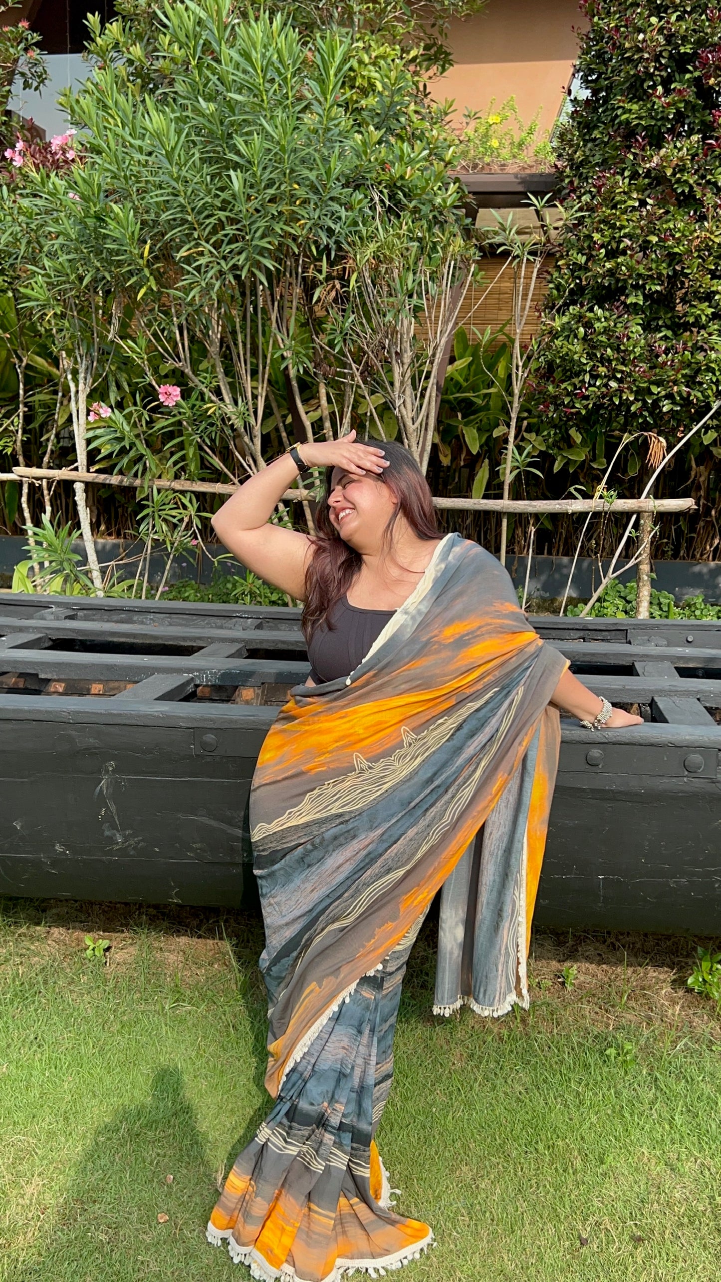Sunset Georgette Shell Saree