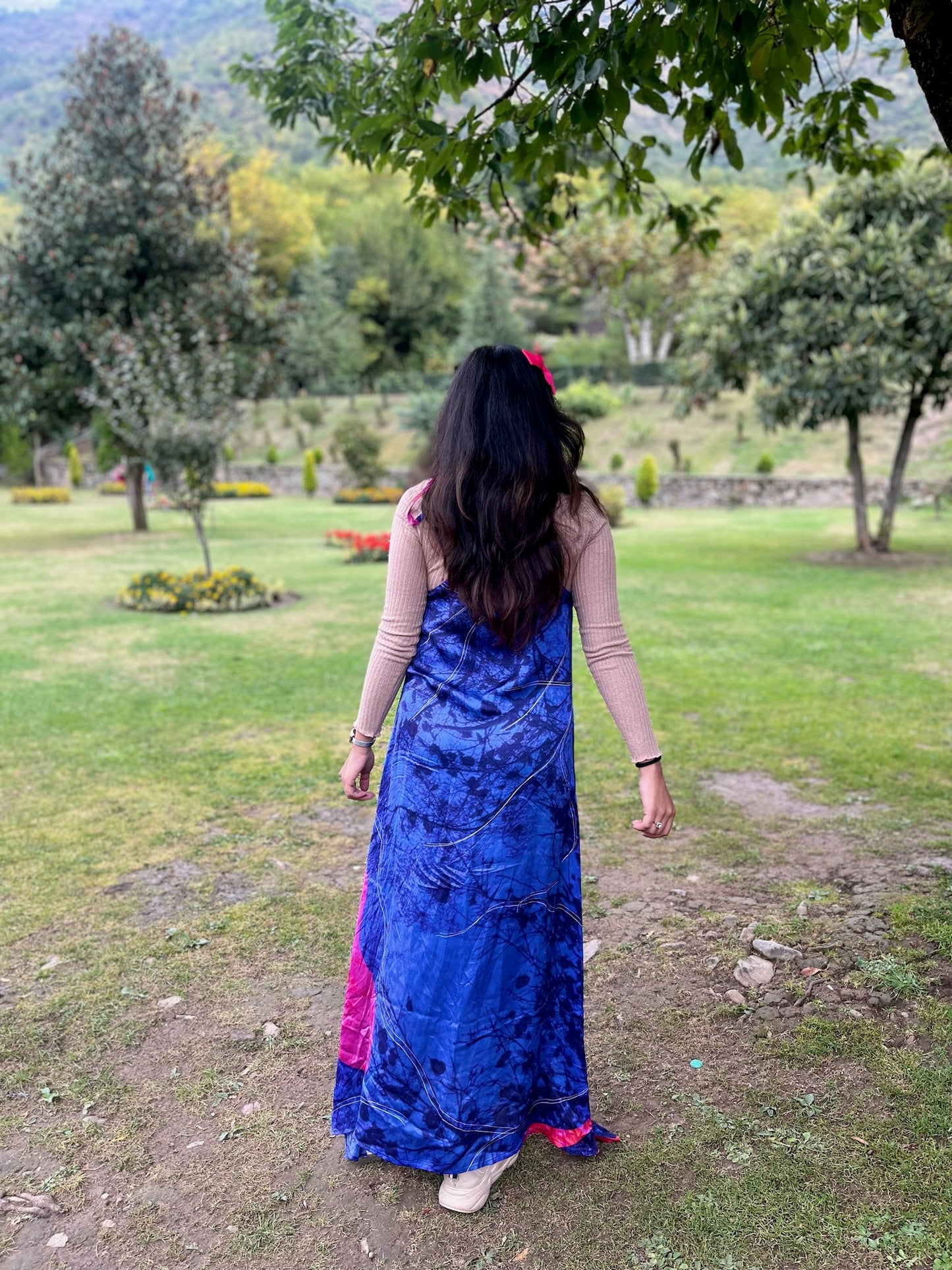 Blue Nights Tie-Up Maxi Dress