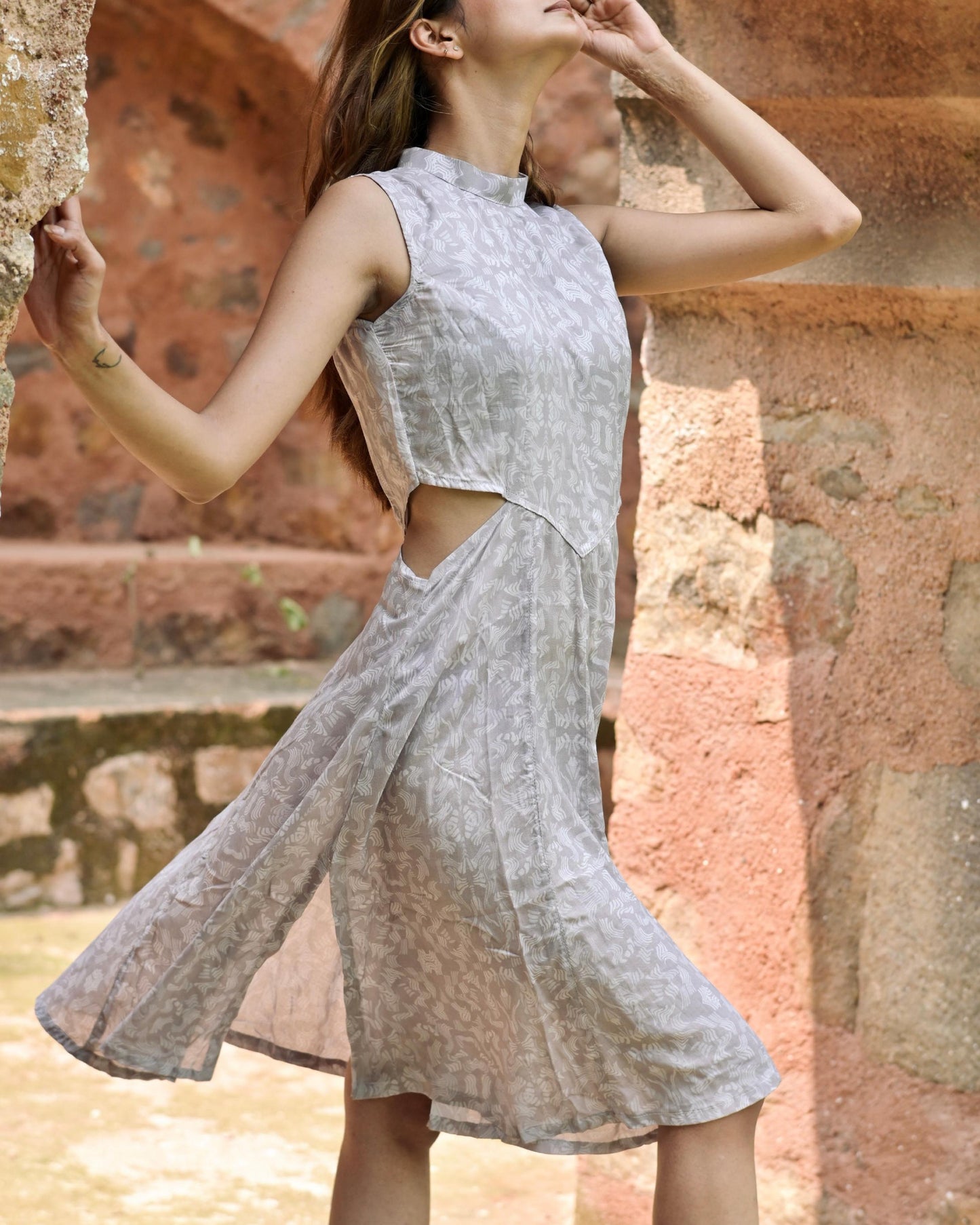 Rain Hues Dimond Cut Dress