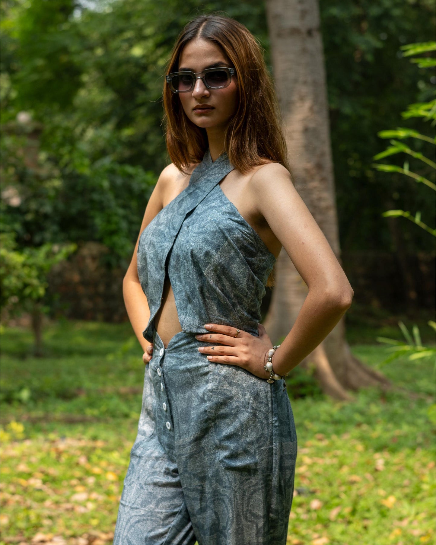 Untamed Waters Coord Set with Scallop Pants and twisted top
