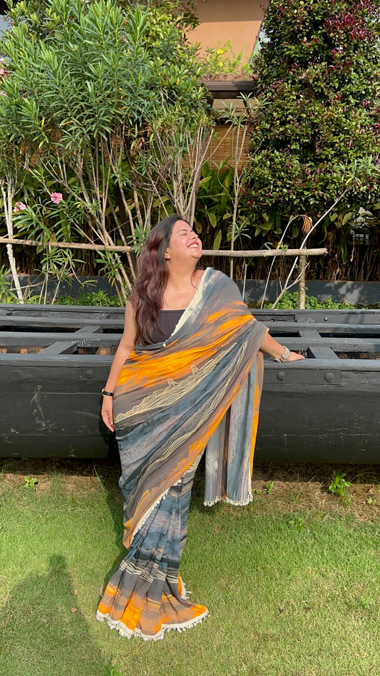 Sunset Georgette Shell Saree
