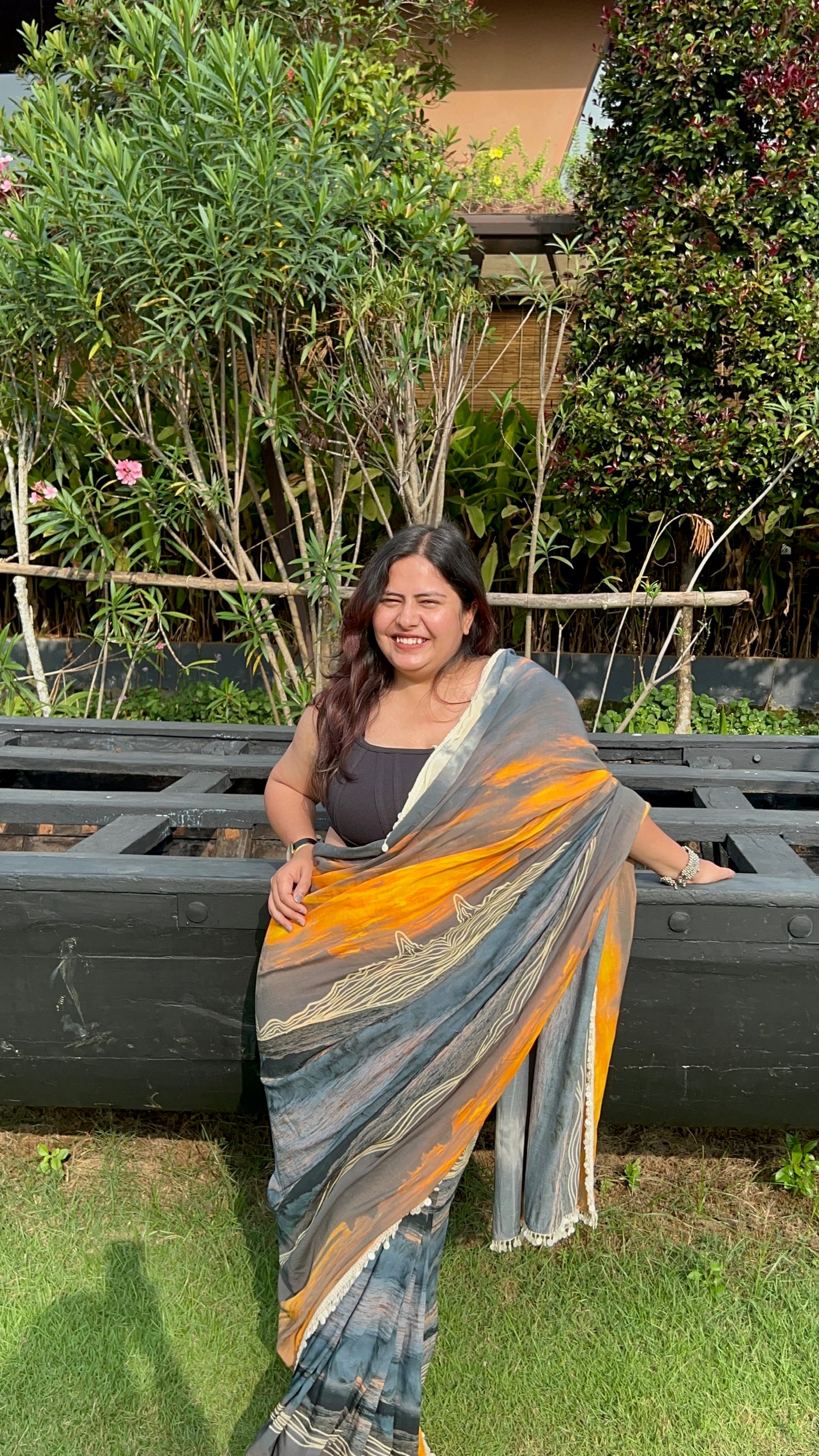 Sunset Georgette Shell Saree