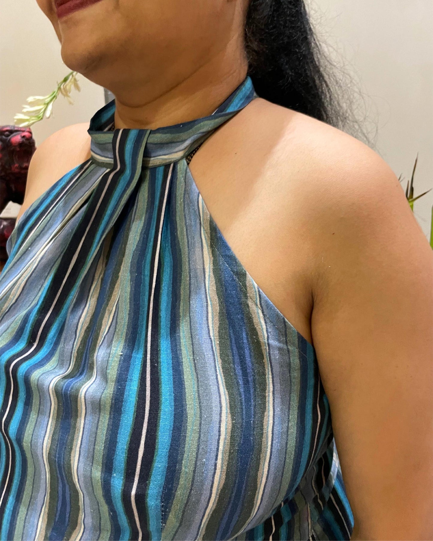 Endless Layers Jumpsuit with Pleat Neck Detailing