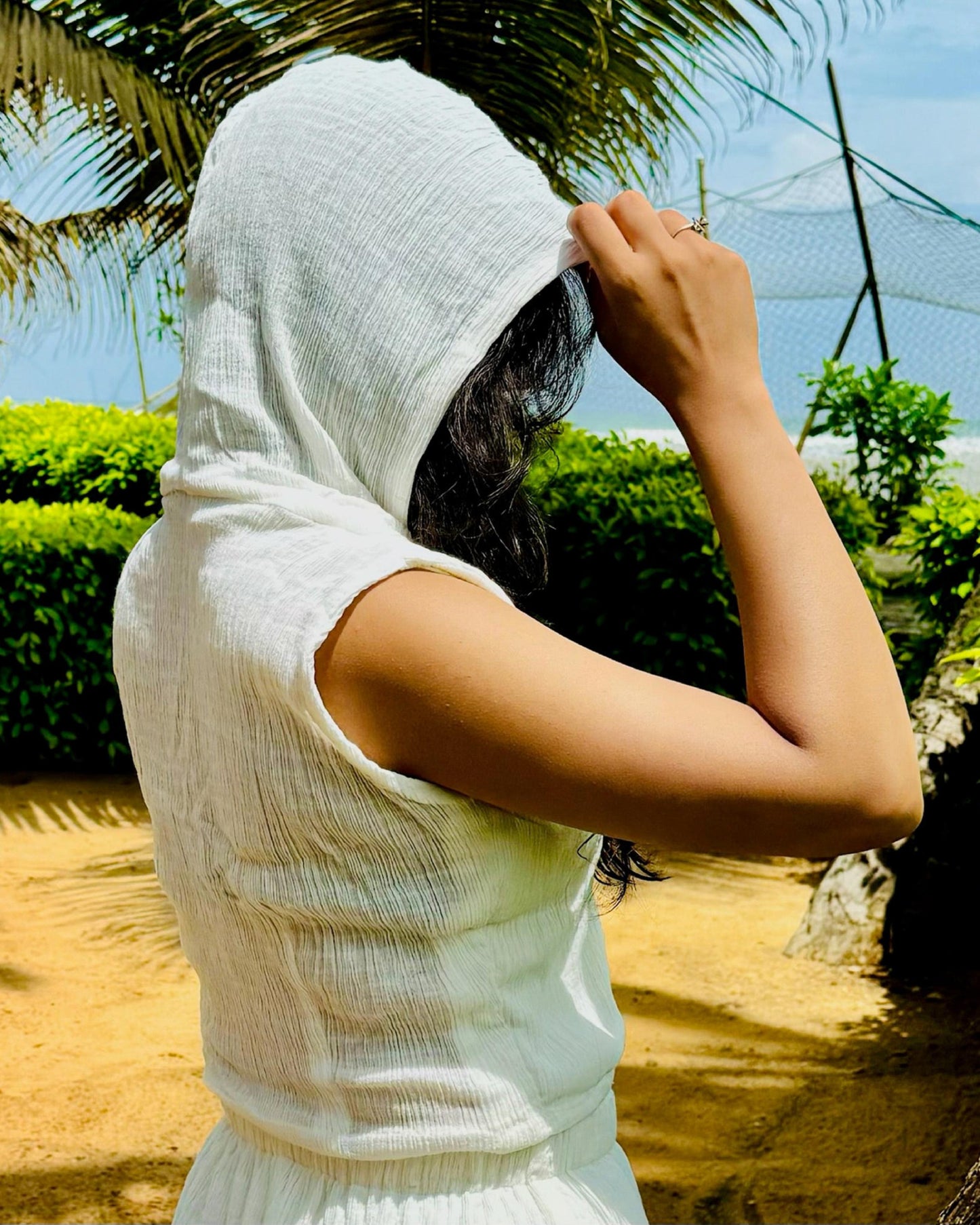 Mountain Hues Cropped Hoodie + Strech Shorts Set